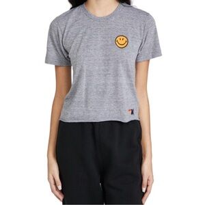 Aviator Nation Grey Smiley Face Patch Tee Size XL